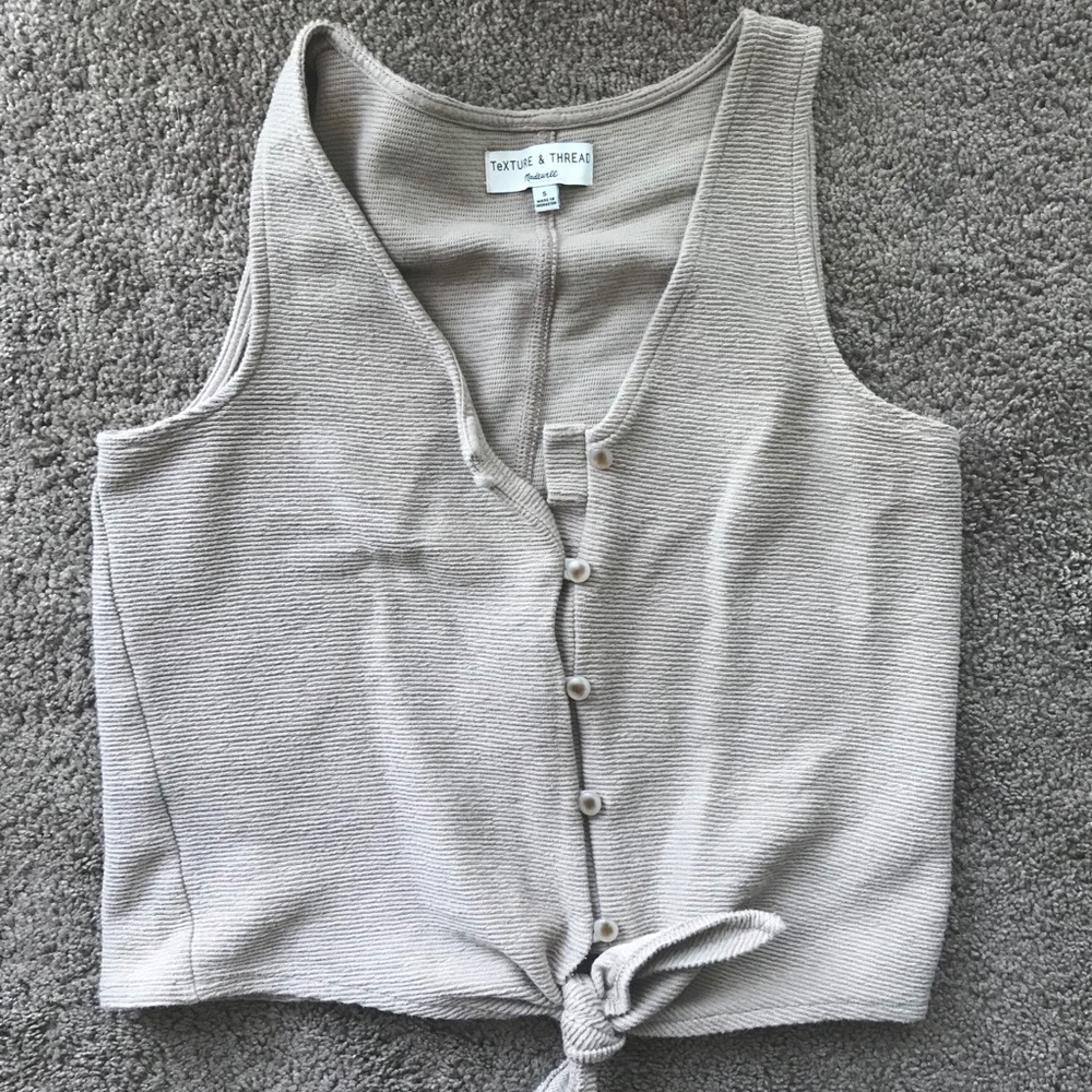 Madewell Texture and Thread Button Front Tank
